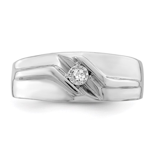 Sterling Silver Rhodium Plated Diamond Ring Size 10 for Men's 5.62gm - Picture 5 of 6