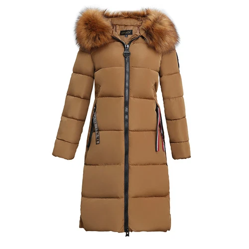 2019 Women Winter Coat Down Jacket Ladies Fur Hooded Jackets Long Puffer Parka - Picture 3 of 36