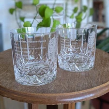 Edinburgh Crystal Whiskey Rocks Glasses w/ Robert Burns Poems Scotland Set of 2
