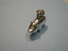 Pig Pork pendant made sterling silver 925-artisan product