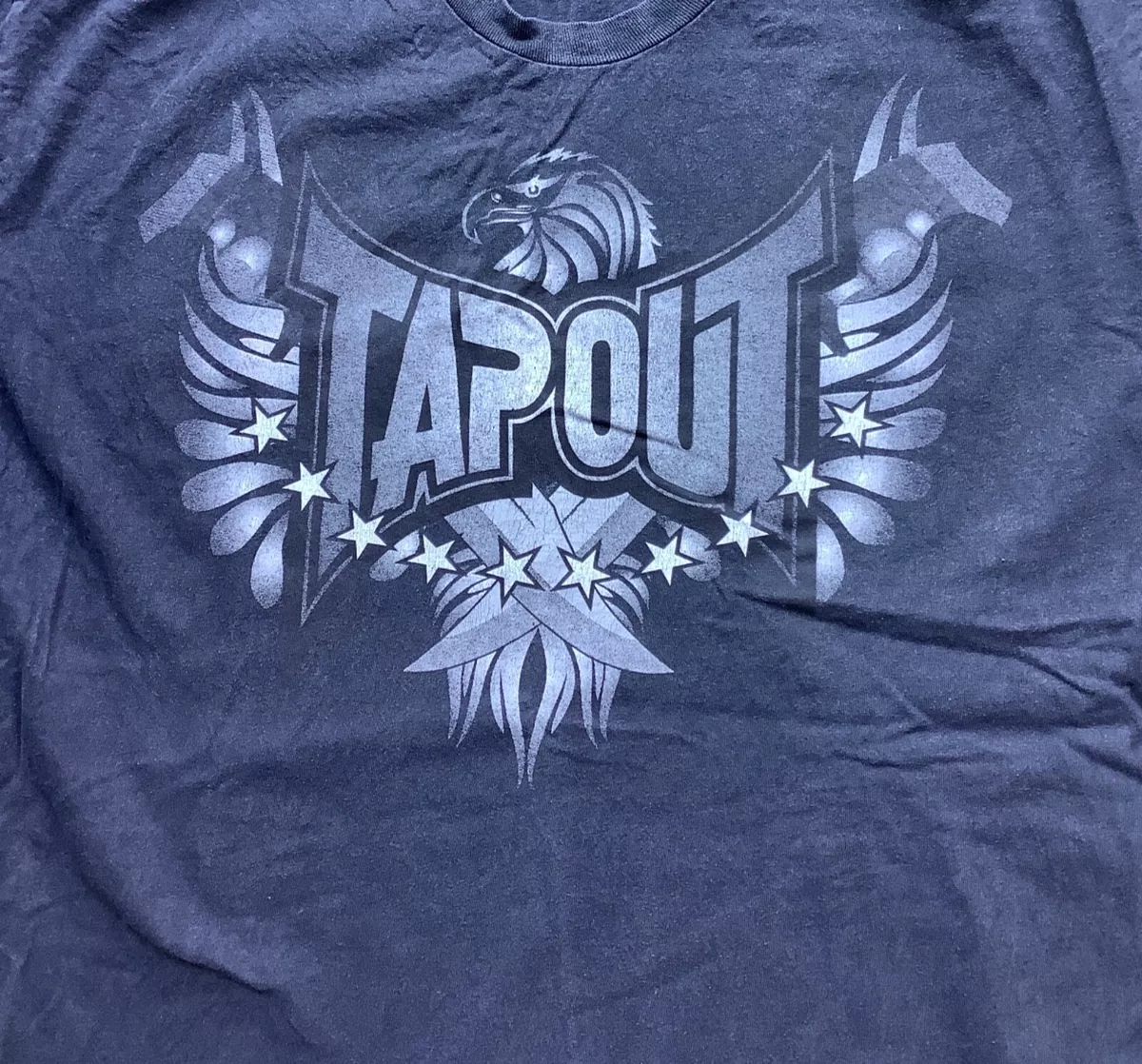 Vtg 90s Tapout T Shirt Spell Out Eagle Stars Made In USA MMA Streetwear XL