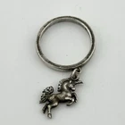 Vintage James Avery Unicorn Dangle Ring Retired Charm Sterling Silver 925 Sz 7.5