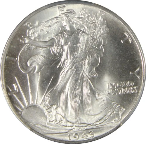 1943 MS65 Walking Liberty Half Dollar, PCGS 57235584