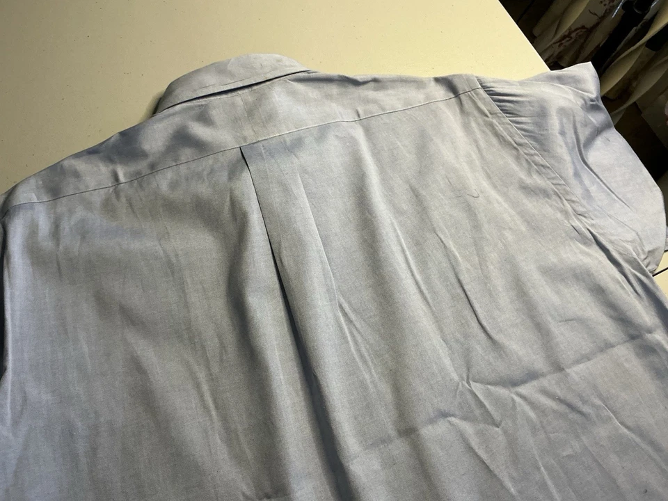 Рубашка мужская 15,5 33 синяя с длинным рукавом стандартные манжеты Abercrombie & Fitch - Изображение 3 из 4