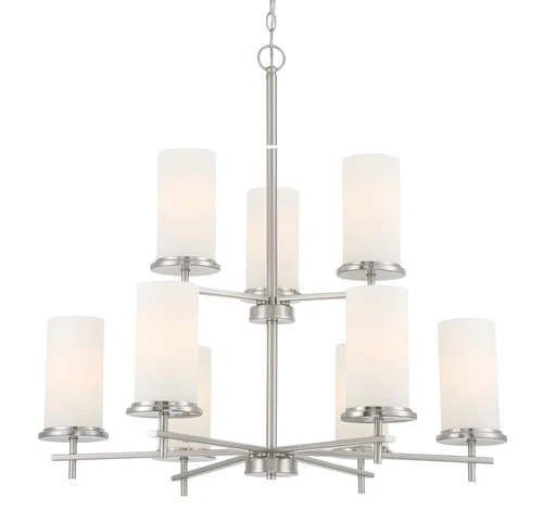 Minka Lavery 4099 Haisley 9 Light 32"W Vantage Candle Chandelier - Nickel - Picture 1 of 3