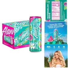 Watermelon Wave Energy Drinks - 12 Pack, Low-Cal, Boosting Vitality