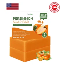 Persimmon Soap Bar Body Odor Control Deodorant Soap for Men & Women ( 2 X 8oz )