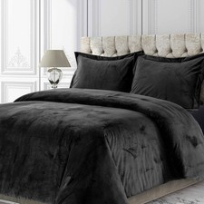 Tribeca Living Venice Velvet Oversized Duvet Set, Luxurious 3-Piece Queen Bed...