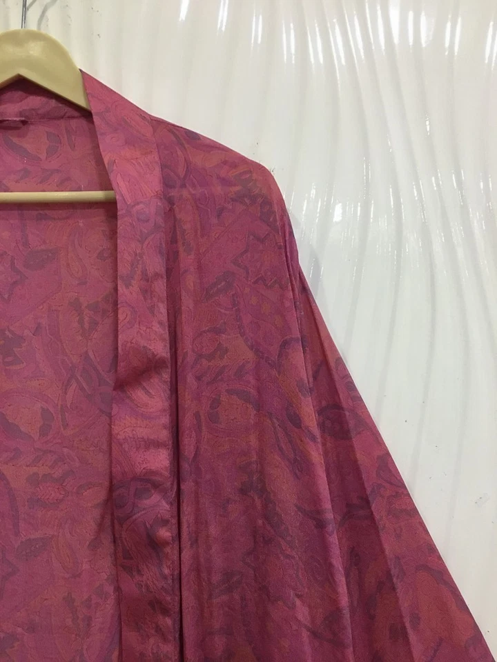 100% Silk Chiffon Short Kimono Duster Jacket Cardigan Cape Loose Robe KMS3676 - Image 3 of 4