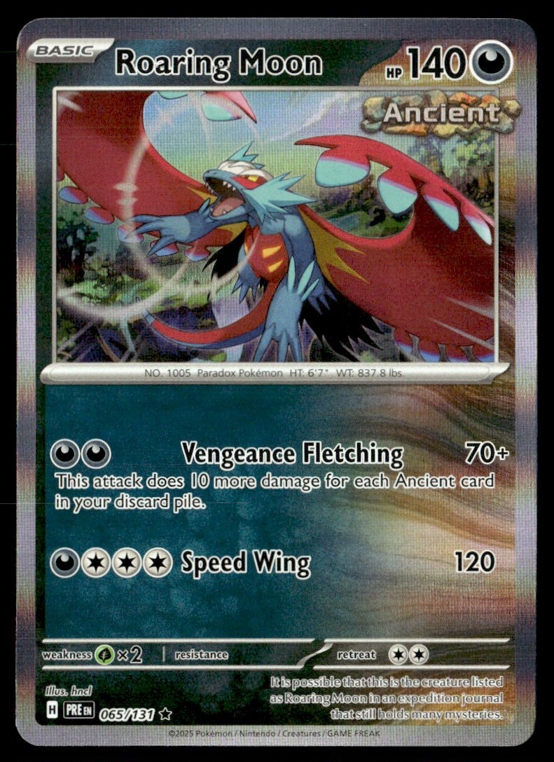 2025 Scarlet & Violet Series - Prismatic Evolutions Roaring Moon Rare #65