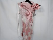 Mac Duggal Pink One-Shoulder Embellished Floral Cocktail Dress Size 10
