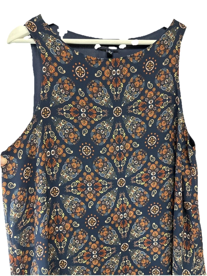 Vestido de Verano Max Edition Shift Azul Marino Cachemira Sin Mangas Forrado L Foto 2 de 4