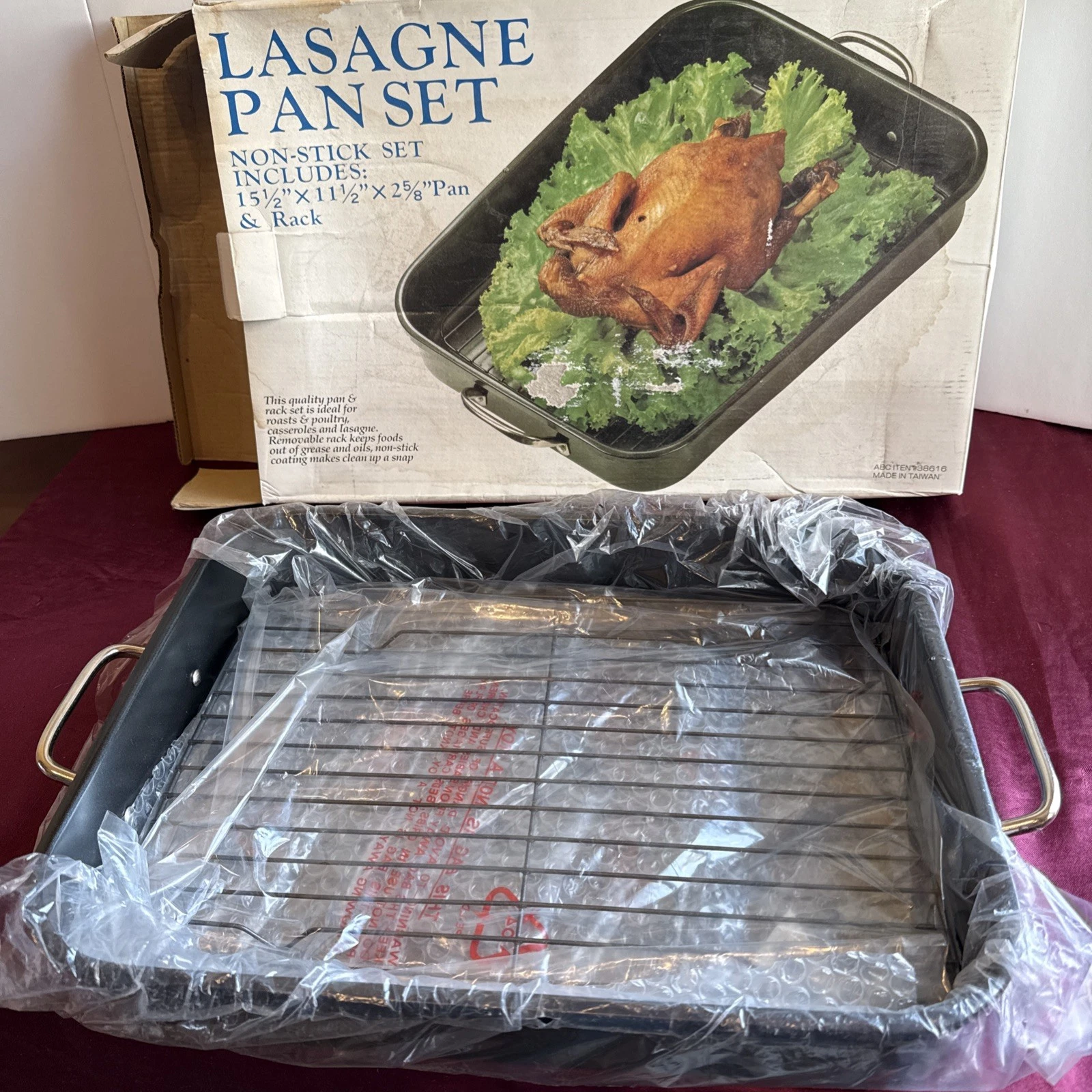 Roasting Lasagna Non-Stick Pan Set with Rack 15.5" x 11.5" x 2 3/4" New
Opens in a new window or tab
