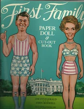 Ronald And Nancy Reagan 1981 Paper Doll & Cut-Out Book 