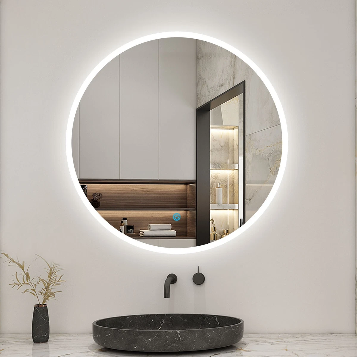 Specchio Bagno Rotondo Kiamami Valentina – Diametro 60 Cm, Filo Lucido, Design Moderno