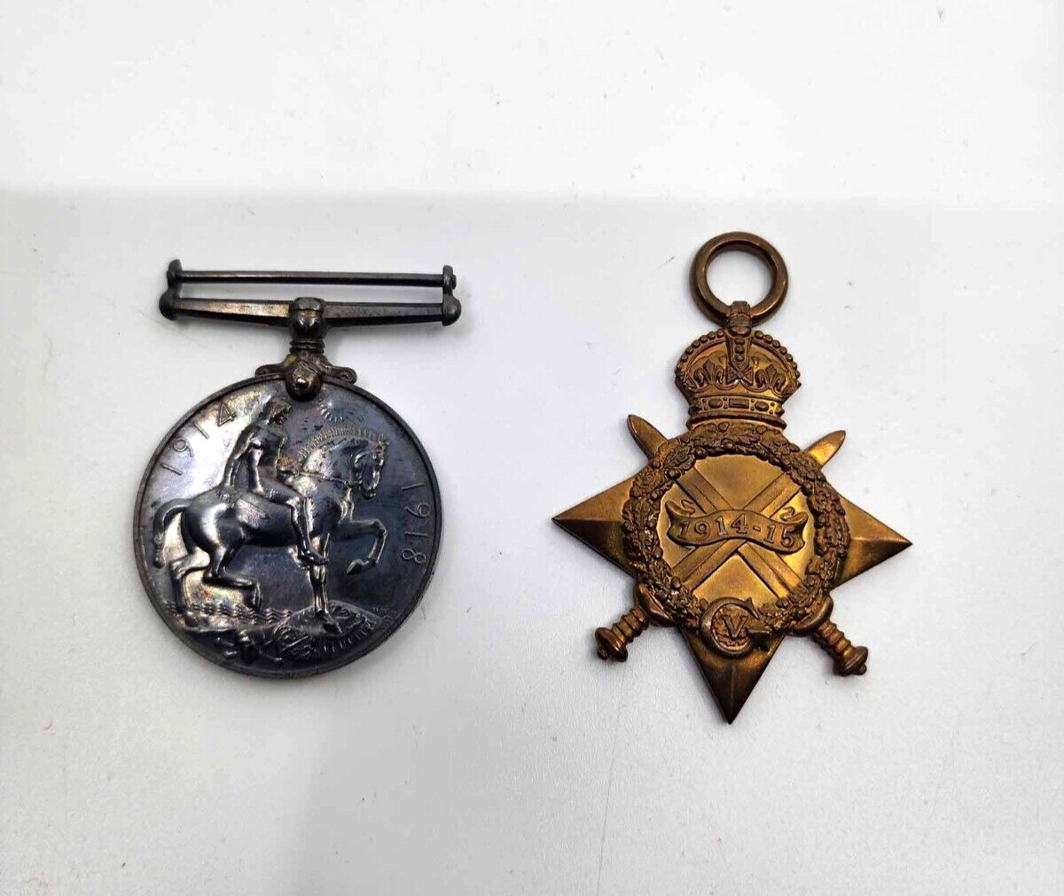 UK BRITAIN WW1 MEDALS AND DEATH PENNY SET Pte. A Woodward