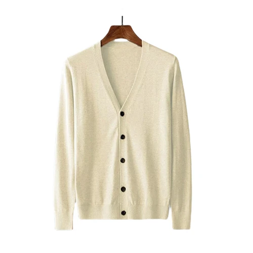 Cardigan uomo scollo V maglia maglione manica lunga bottoni caldo business pullover UK- - Foto 3 di 26
