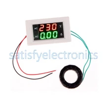 Digital Ammeter Voltmeter LCD Panel Amp Volt Meter AC 100A 300V 110V 220V White