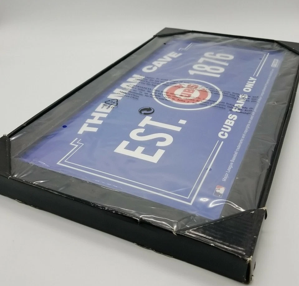 Chicago Cubs The Man Cave Est 1948 Steiner Sports Memorabila 10x20 Framed Art - Image 4 of 4