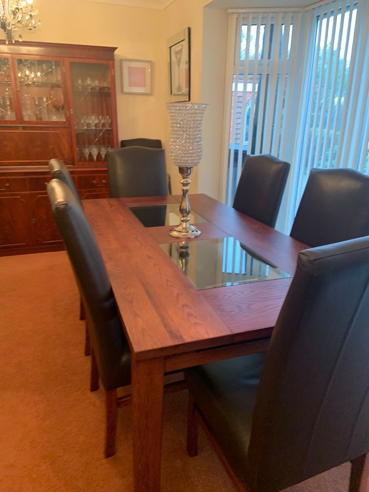 Superb Dining Table & Chairs Set black leather eBay