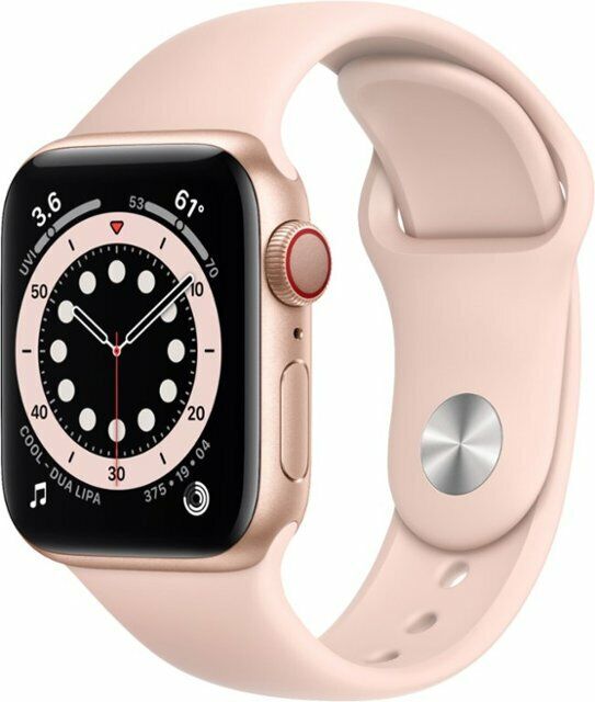 Apple Watch Series 6 44mm Gold Aluminum Case with Pink Sand Sport