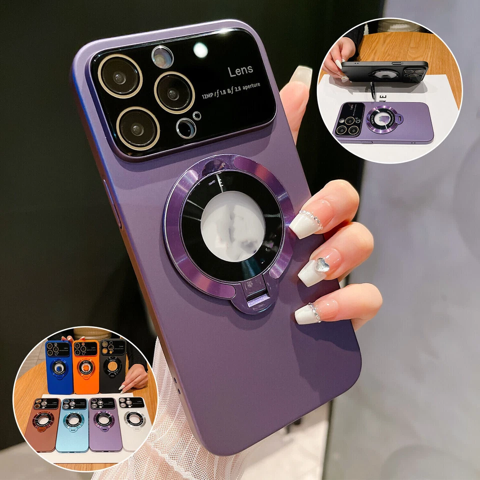 Soporte magnético con etiqueta de fugas de ventana grande junta tórica carcasa esmerilada para iPhone 16 15 Foto 2 de 4