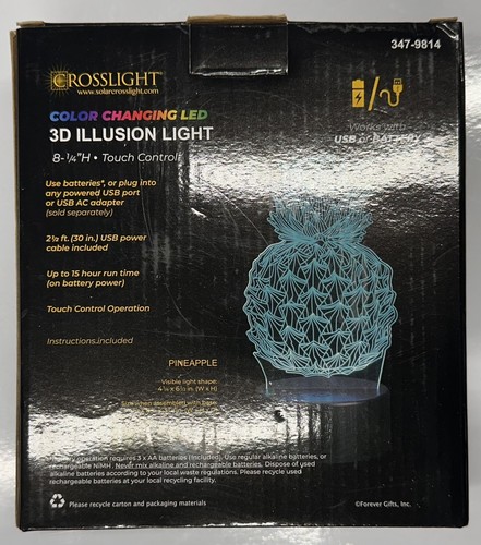 Crosslight Pinapple Led Color Changing Led 3D Desk Light - Picture 2 of 6