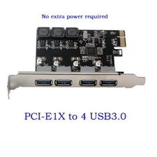 4 Port 5Gbps PCI-E to USB 3.0 PCI Express Controller Expansion Card Adapter
