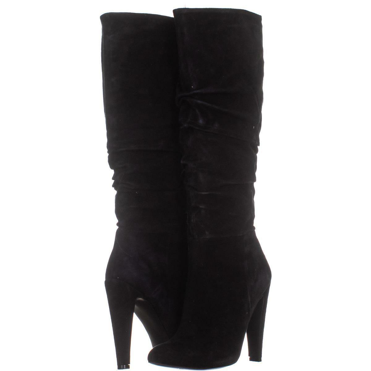 Steve Madden Carrie à Talon bottes Hautes 124, en daim noir, 7 us Steve Madden Carrie à Talon bottes Hautes 124, en daim noir, 7 us