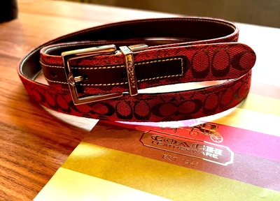 RED & Brown Reversible Coach belt Coach Red Signature Buckle Reversible Belt 38mm main image 4