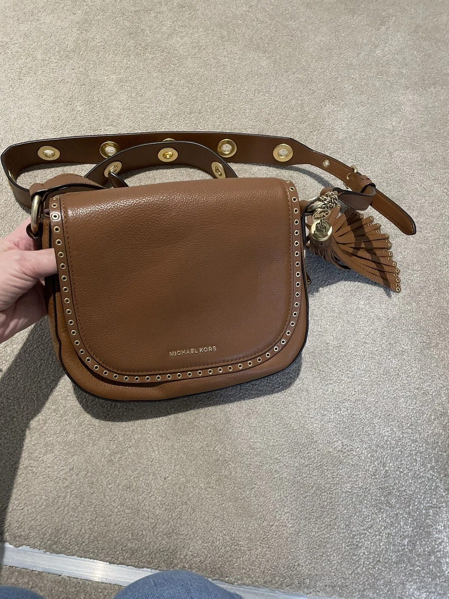 michael kors brown leather crossbody bag