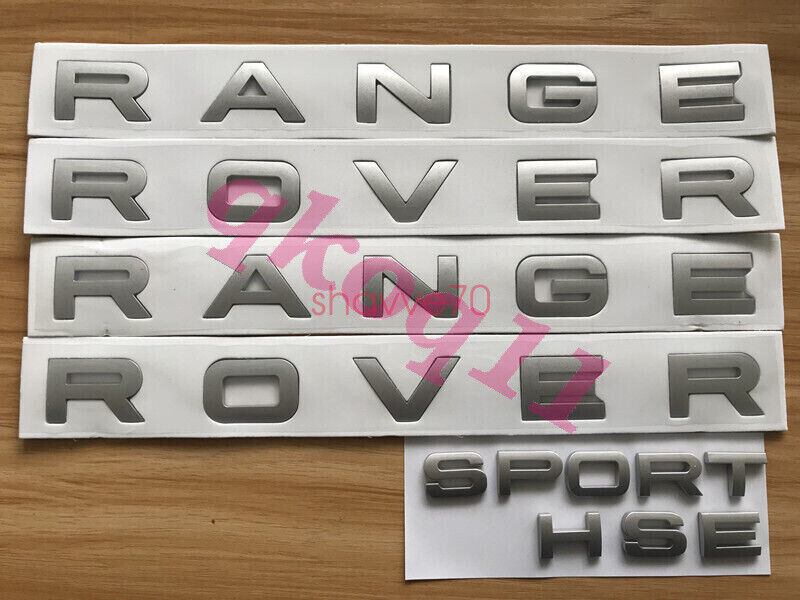 3PCS Set Silver RANGE ROVER & Sport HSE Letters Badge Logo Front Rear Hood