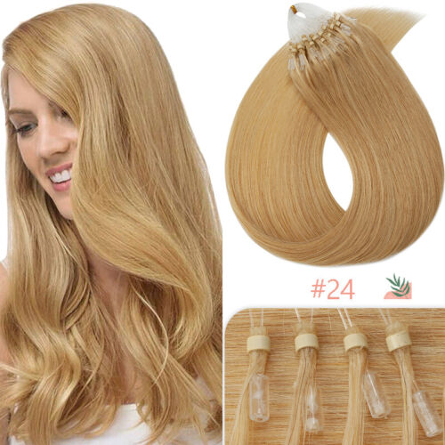 CLEARANCE Anello Micro Loop Perline 100% Remy Extension Capelli Umani Balayage Sporco - Foto 36 di 42