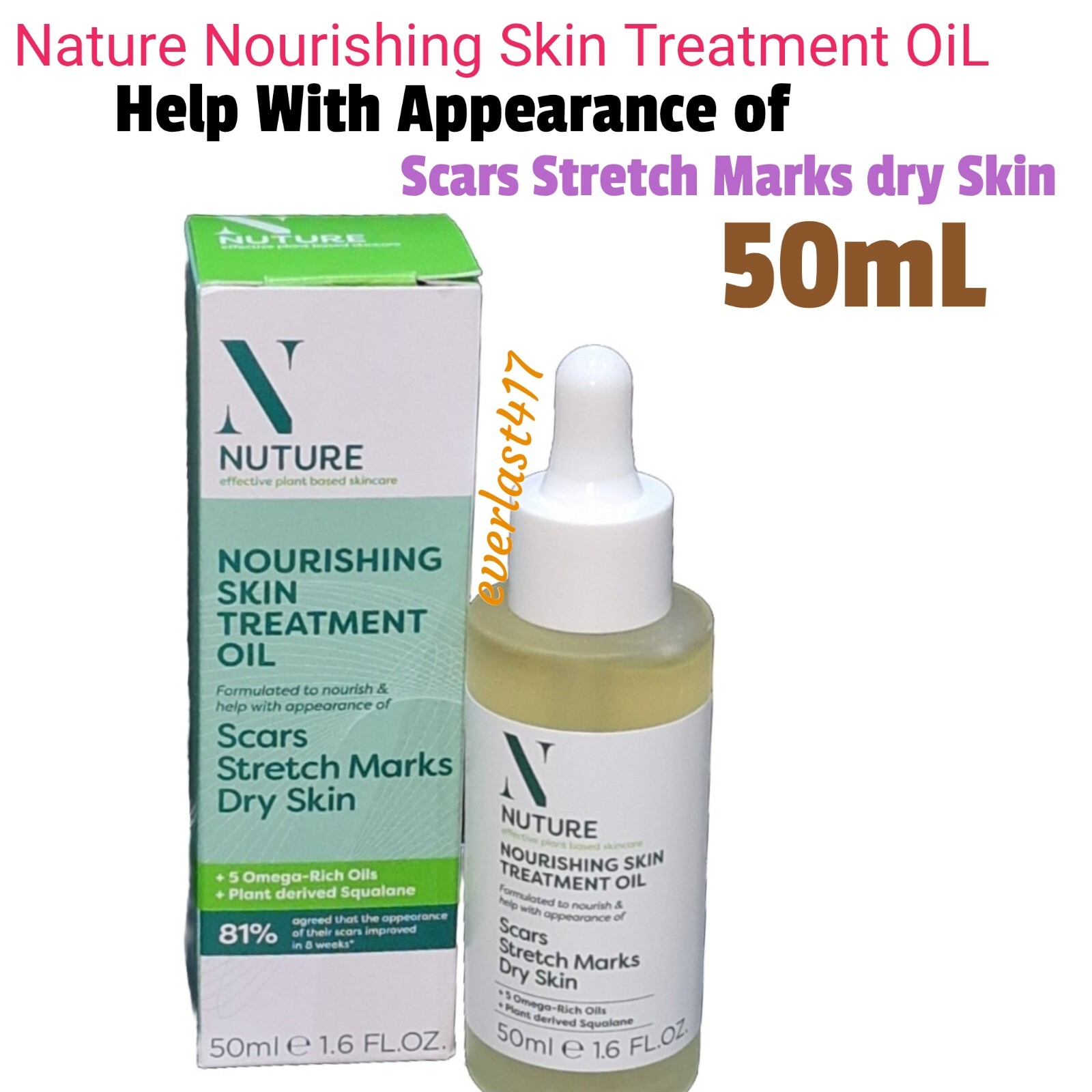 Nuture Nourishing Skin Treatment Oil 50ml Helps Reduce Scars & Stretch Marks