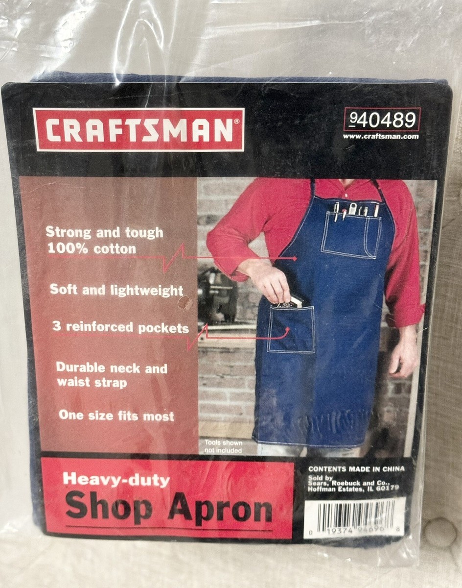Vintage Craftsman Heavy-Duty 100% Cotton Shop Apron Soft And