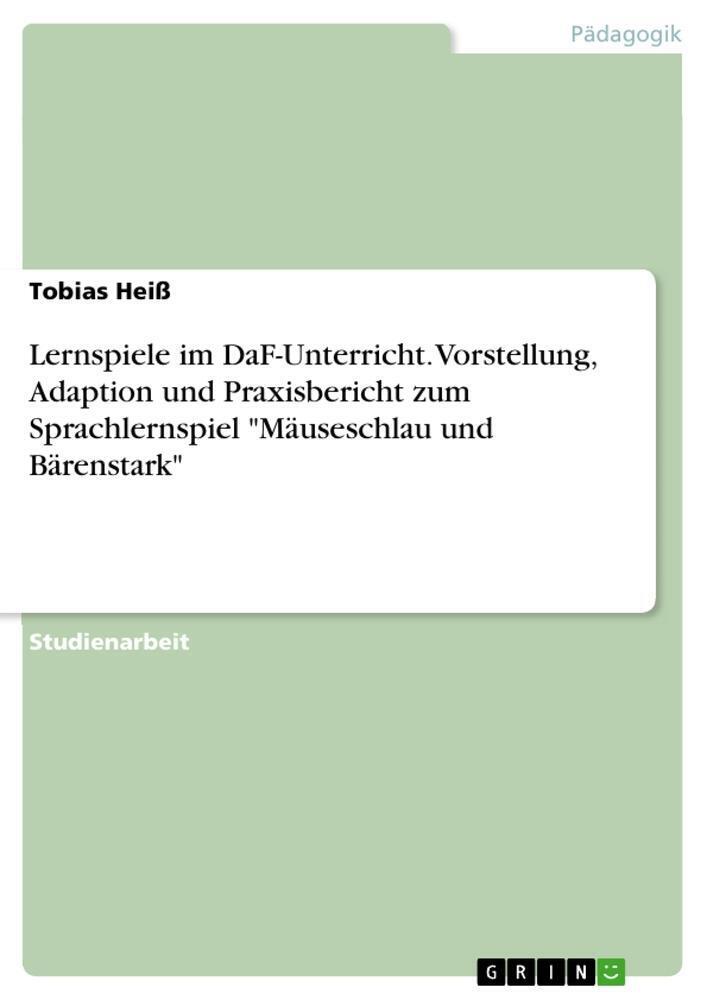 Thumbnail - Lernspiele Daf-unterricht. Vorstellung, Adaption Und Praxisbericht