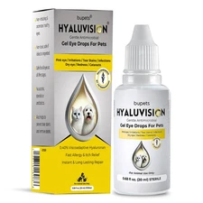 Hyaluvision Gel Eye Drops for Pets – 0.40% Hyaluronan Relieves Dry Eyes & I...