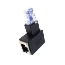 Right Angle RJ45 Cat 5e 6e Cat7 Male to Female Lan Ethernet Network Adapter fr