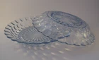 Anchor Hocking Sapphire Blue 2 Bubble Soup Bowls USA Bullseye Depression Glass