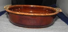 Hull Brown Stoneware Casserole Dish with handles , Made in USA