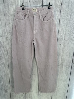 Etica Tyler Jeans Womens 26 Orchid Ice Lavender Vintage Straight Crop Button Fly