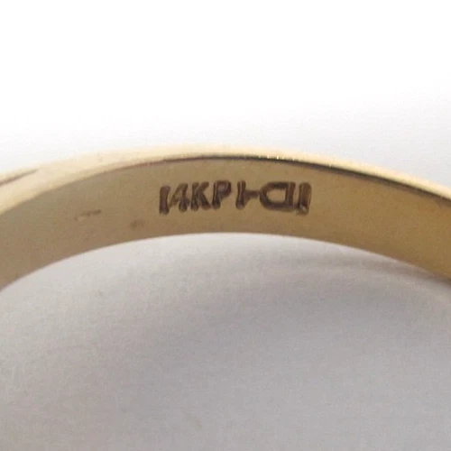 Anillo Vintage Oro Amarillo 14k Fino Zafiro Azul y Diamantes Blancos Talla 6.5 Foto 3 de 4