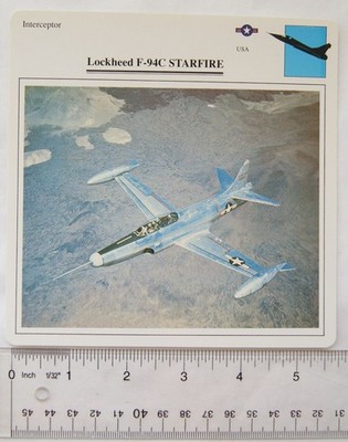 Lockheed F-94C Starfire - USA - Interceptor - Collectors Club Card