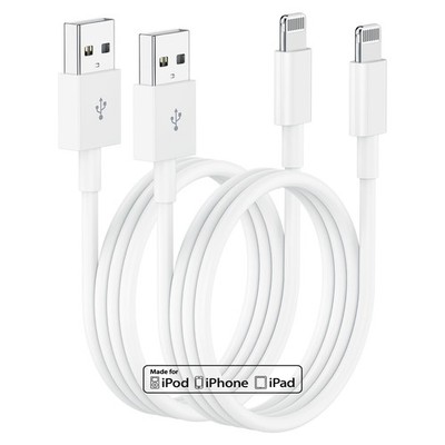 pukerehab 10ft Light-ning to USB Apple Charging Cord Cable White