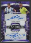 2025 Leaf Signature Series Purple Crystals Lionel Messi Neymar Jr Dual AUTO 1/1