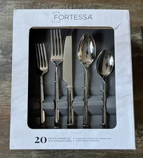 Fortessa Orson 18/10 Stainless Steel 20PC Flatware Set for 4 Mid Century Modern
