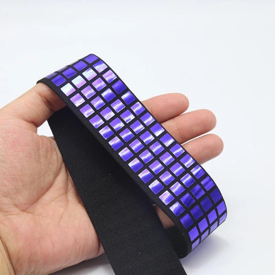 Olografici Fascia Elastica Nastro Sbieco Cavo Ampio Bordura Corsetto Cintura - Immagine 4 di 4