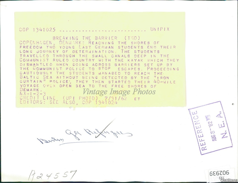 1962 E. German Students Reach Copenhagen In Kayak By Canal And Sea 7X9 Photo eBay