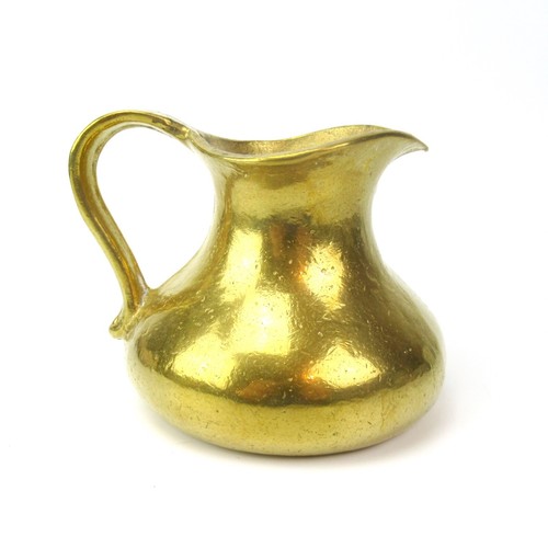 Massiver Messing Krug Kanne Vintage Brass Pitcher Hollywood Regency Gold Tone - Bild 4 von 5