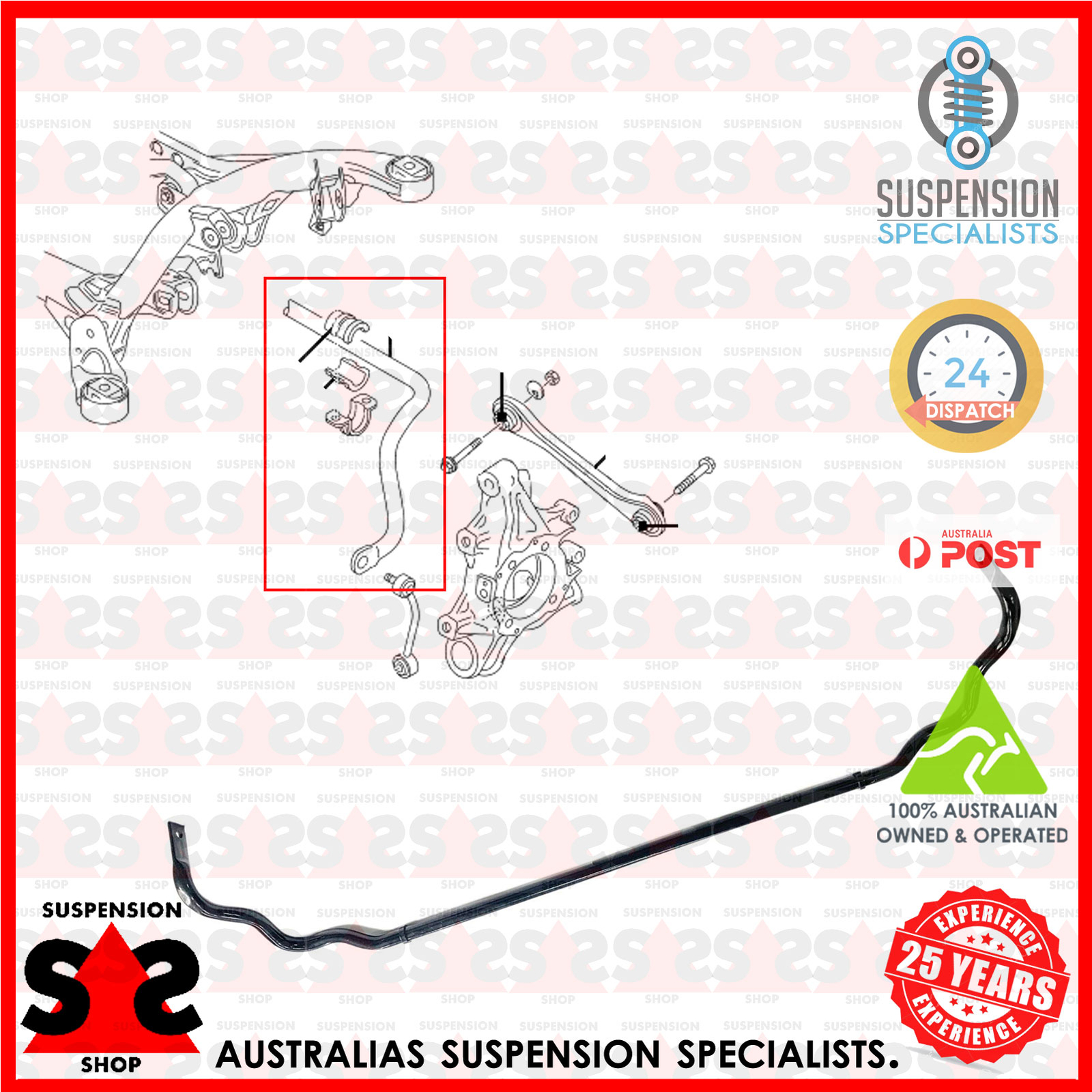 Rear Stabiliser Bar, Suspension Suit VW Touareg (7P5, 7P6) 3.6 V6 FSI ...